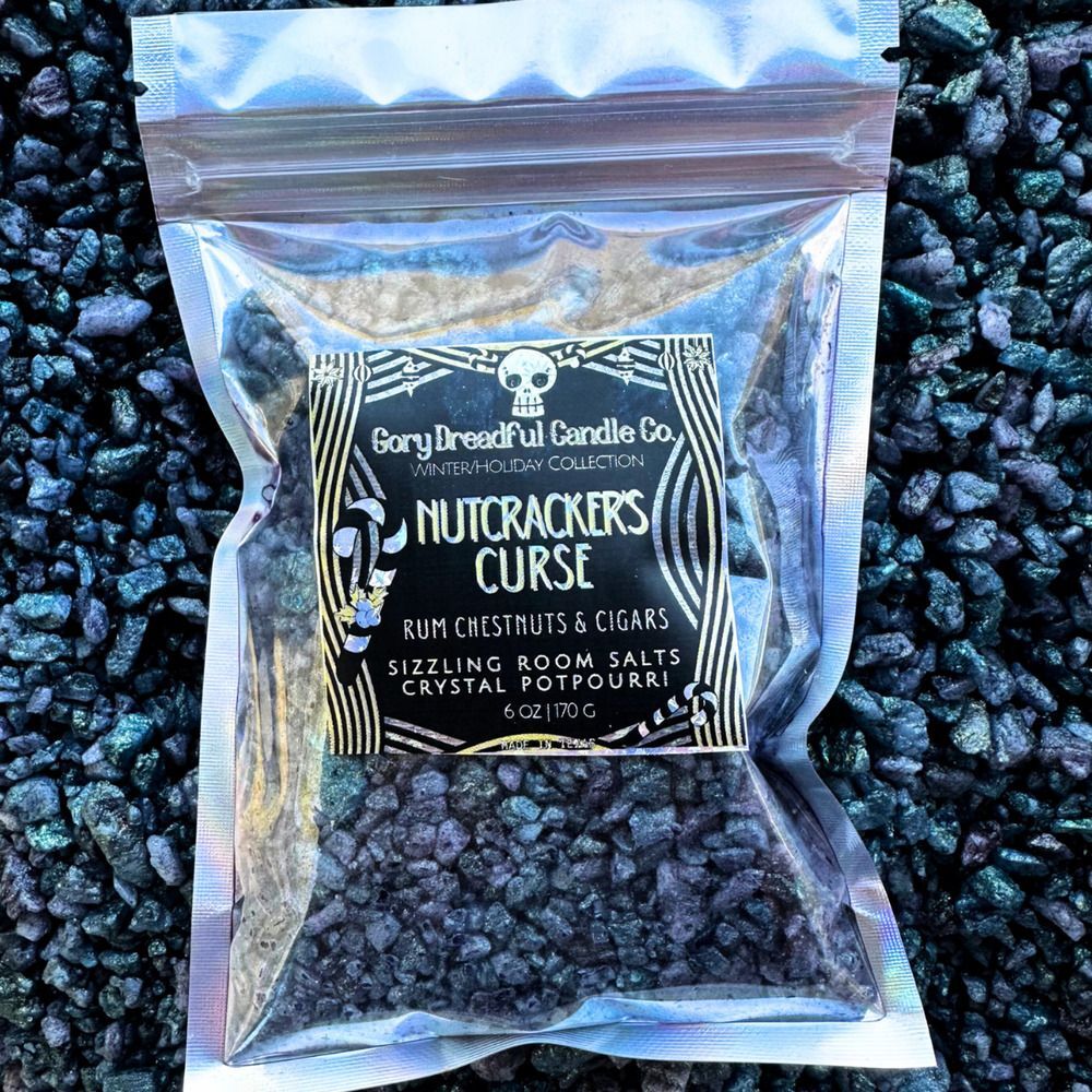 Nutcracker's Curse Sizzling Room Salt Crystal Potpourri: Rum Chestnuts & Cigars